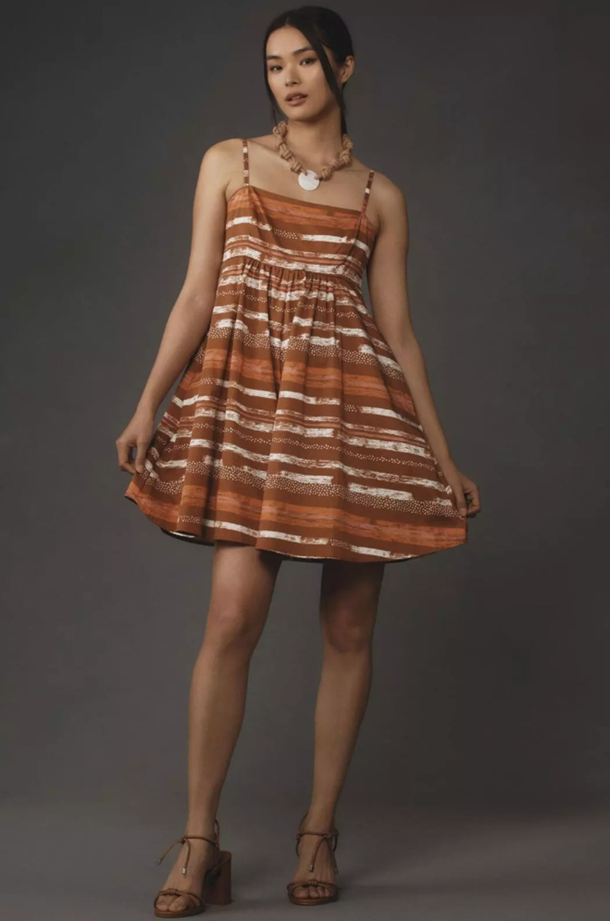 Anthropologie HUTCH Bandeau Romper Playsuit in Brown Motif Size M $158